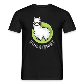 Sleep shirt alpaca cute sleeping night animals icon - Men's T-Shirt - black - Front - AI Model Male 178 light (178cm)