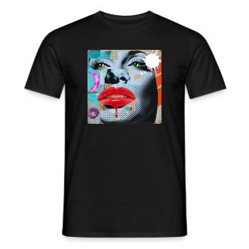 Colorful Collage Pop Art - Men's T-Shirt - black - Front - AI Model Male 178 light (178cm)