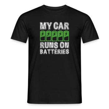 My Car Runs On Batteries eCar Electric Car - Men's T-Shirt - black - Front - AI Model Male 178 light (178cm)