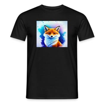 Neon Fee Fuchs - Männer T-Shirt - Schwarz - Vorne - AI Model Male 178 light (178cm)