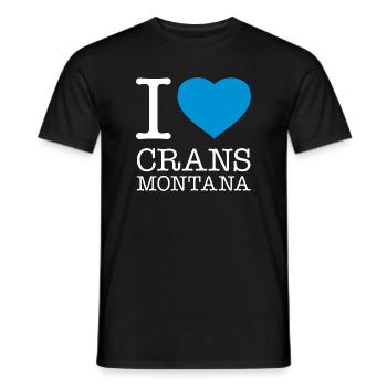 I LOVE CRANS-MONTANA - Men's T-Shirt - black - Front - AI Model Male 178 light (178cm)