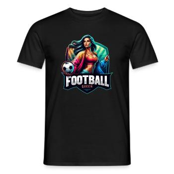 Weibliches Fußballkönigin-Emblem - Männer T-Shirt - Schwarz - Vorne - AI Model Male 178 light (178cm)