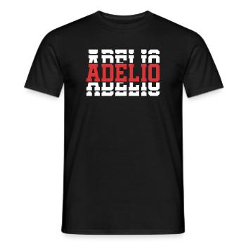 t-shirt Adelio t-shirt idée cadeau texte empilé - T-shirt homme - noir - Devant - AI Model Male 178 light (178cm)