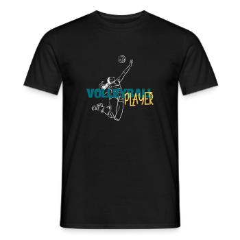 Volley Dive: Dynamic Player Duo - Men's T-Shirt - black - Front - AI Model Male 178 light (178cm)