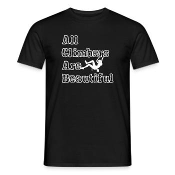 All Climbers Are Beautiful weiblich weiss - Männer T-Shirt - Schwarz - Vorne - AI Model Male 178 light (178cm)