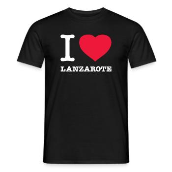 I LOVE LANZAROTE - Men's T-Shirt - black - Front - AI Model Male 178 light (178cm)
