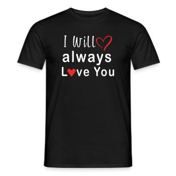 Je t’aimerai toujours Heart Design - T-shirt homme - noir - Devant - AI Model Male 178 light (178cm)