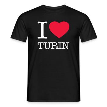 J’AIME TURIN - T-shirt homme - noir - Devant - AI Model Male 178 light (178cm)