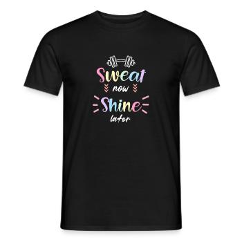 Schweiß jetzt glänzt später Fitnessstudio-Design - Männer T-Shirt - Schwarz - Vorne - AI Model Male 178 light (178cm)