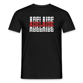 Adelaide gestapelter Text T-Shirt Geschenk - Männer T-Shirt - Schwarz - Vorne - AI Model Male 178 light (178cm)