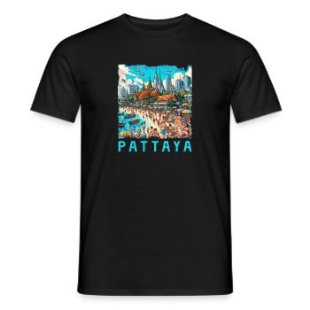 Pattaya Thailand Strand Design - Männer T-Shirt - Schwarz - Vorne - AI Model Male 178 light (178cm)