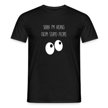 Je me cache des gens stupides - T-shirt homme - noir - Devant - AI Model Male 178 light (178cm)