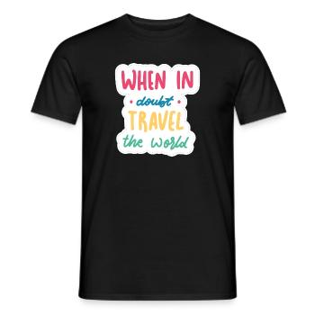 En cas de doute, parcourez le monde - T-shirt homme - noir - Devant - AI Model Male 178 light (178cm)
