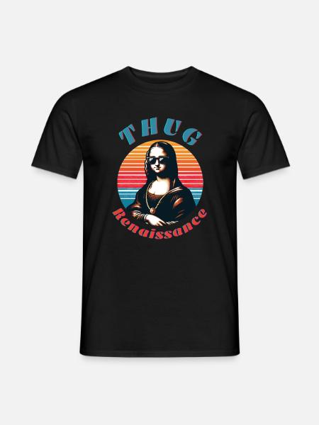 Hipster Mona with Retro Vibe - Men's T-Shirt - black