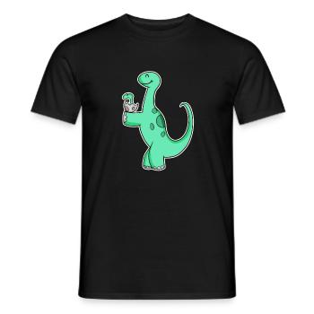 Dinosaure avec bébé dinosaure - Motif Dino - T-shirt homme - noir - Devant - AI Model Male 178 light (178cm)