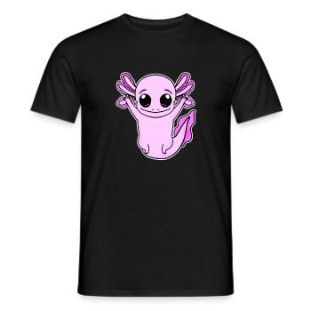 Axolotl Pink Motif Kids Cute Pink - Men's T-Shirt - black - Front - AI Model Male 178 light (178cm)