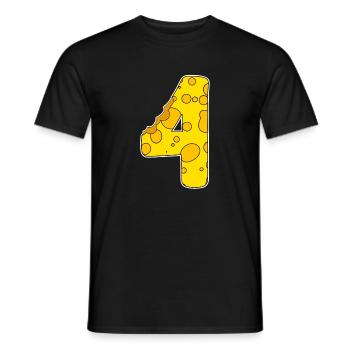 Numéros 4 - Quatre - Quatrième - T-shirt homme - noir - Devant - AI Model Male 178 light (178cm)