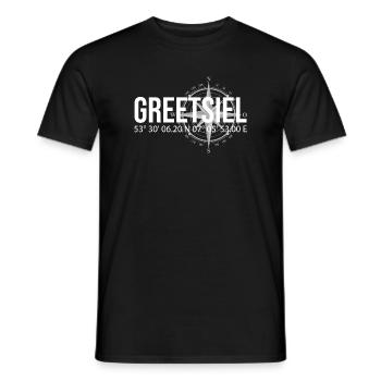 Koordinaten Greetsiel - Männer T-Shirt - Schwarz - Vorne - AI Model Male 178 light (178cm)