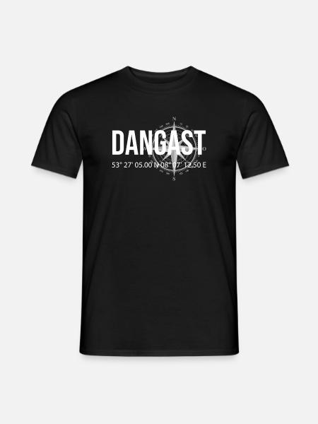 Koordinaten Dangast - Männer T-Shirt - Schwarz