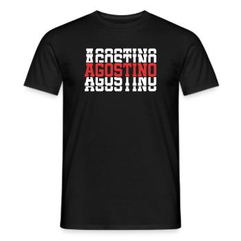 Agostino t-shirt stacked text gift t-shirt - Men's T-Shirt - black - Front - AI Model Male 178 light (178cm)