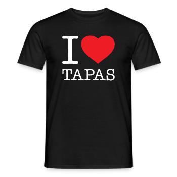 J’ADORE LES TAPAS - T-shirt homme - noir - Devant - AI Model Male 178 light (178cm)