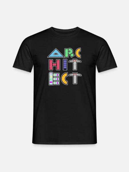 Zawód Sukces zawodowy Architekt Przełożony Pracownik - T-shirt męski - czarny