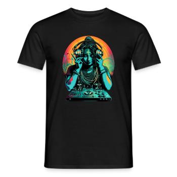 Déesse DJ - T-shirt homme - noir - Devant - AI Model Male 178 light (178cm)