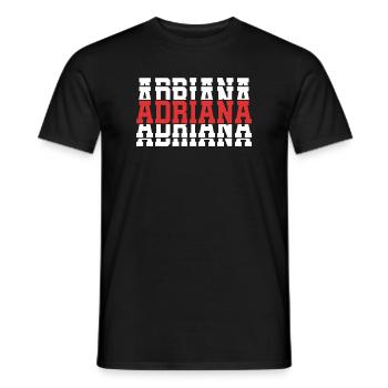 Adriana T-Shirt T-Shirt Geschenkidee gestapelter Text - Männer T-Shirt - Schwarz - Vorne - AI Model Male 178 light (178cm)