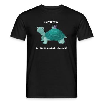 Snail rides on turtle - huuiii Trantüte - Men's T-Shirt - black - Front - AI Model Male 178 light (178cm)