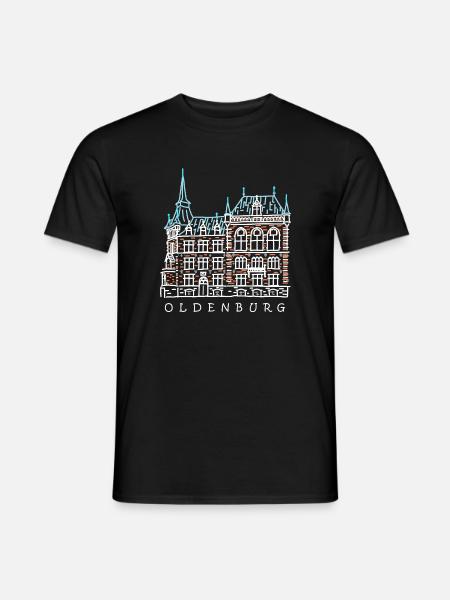 Oldenburg, Old Town, Germany Drawing - Men's T-Shirt - black