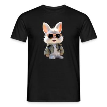 Hase Kaninchen Feldhase Bunny Geschenk Süße Hasen - Männer T-Shirt - Schwarz - Vorne - AI Model Male 178 light (178cm)