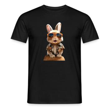 Lapin lapin lièvre lapin cadeau lapins mignons - T-shirt homme - noir - Devant - AI Model Male 178 light (178cm)