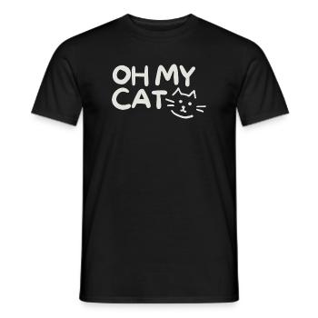 Humorvoller Katzenwitz mit Handgeschriebenem Stil - Männer T-Shirt - Schwarz - Vorne - AI Model Male 178 light (178cm)