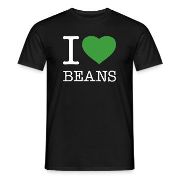 I LOVE BEANS Bohnen - Männer T-Shirt - Schwarz - Vorne - AI Model Male 178 light (178cm)