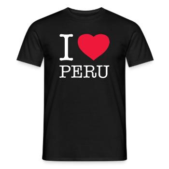 J’AIME LE PÉROU - T-shirt homme - noir - Devant - AI Model Male 178 light (178cm)