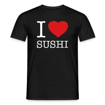 I LOVE SUSHI - Männer T-Shirt - Schwarz - Vorne - AI Model Male 178 light (178cm)