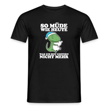 Ausschlafen Müde Spruch lustig Schlafen - Echse - Männer T-Shirt - Schwarz - Vorne - AI Model Male 178 light (178cm)