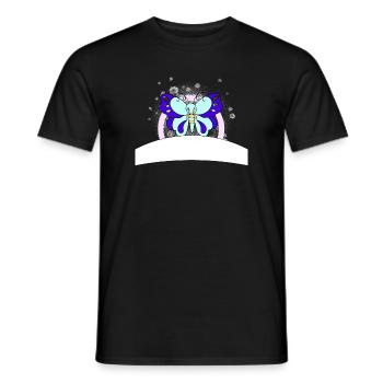 Papillon coloré avec champ d’écriture - T-shirt homme - noir - Devant - AI Model Male 178 light (178cm)