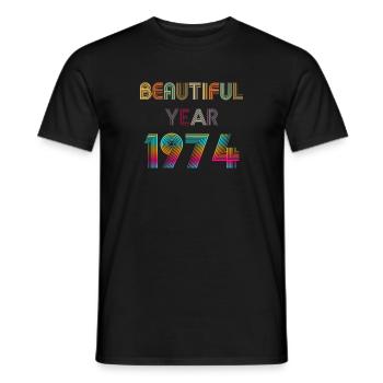 BEAUTIFUL YEAR 1974 - Men's T-Shirt - black - Front - AI Model Male 178 light (178cm)