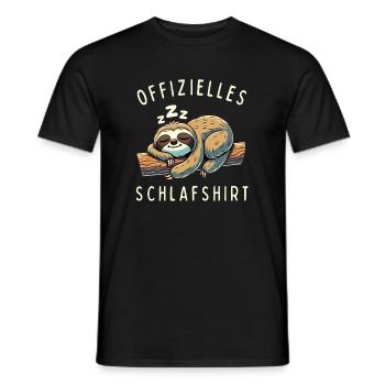 Offizielles Schlafshirt Faultier - Männer T-Shirt - Schwarz - Vorne - AI Model Male 178 light (178cm)