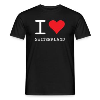 I LOVE SWITZERLAND Schweiz - Männer T-Shirt - Schwarz - Vorne - AI Model Male 178 light (178cm)