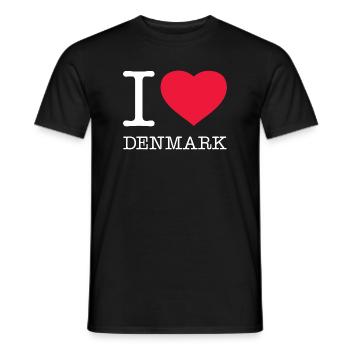 I LOVE DENMARK Dänemark - Männer T-Shirt - Schwarz - Vorne - AI Model Male 178 light (178cm)