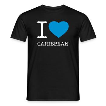 J’AIME LES CARAÏBES Karibik - T-shirt homme - noir - Devant - AI Model Male 178 light (178cm)