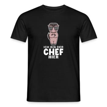 Chef Spruch Anführer Pferd Motiv - Männer T-Shirt - Schwarz - Vorne - AI Model Male 178 light (178cm)