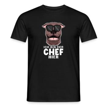Chef Spruch Anführer Hund - Männer T-Shirt - Schwarz - Vorne - AI Model Male 178 light (178cm)