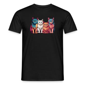 Gang de chats - T-shirt homme - noir - Devant - AI Model Male 178 light (178cm)