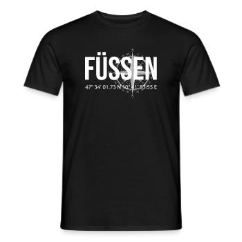 Koordinaten Füssen - Männer T-Shirt - Schwarz - Vorne - AI Model Male 178 light (178cm)