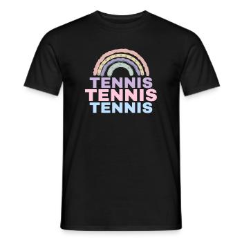 Tennis Rainbow - Men's T-Shirt - black - Front - AI Model Male 178 light (178cm)