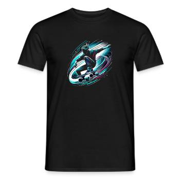 Longboarder sur skateboard ou longboard - T-shirt homme - noir - Devant - AI Model Male 178 light (178cm)