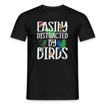 Easily Distracted by Birds - Men's T-Shirt - black - Front - AI Model Male 178 light (178cm)